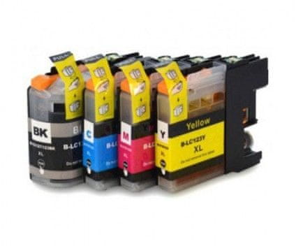 Toner123 Komplet Brother 123VALBPDR / 4×LC123XL / DCP-J132,J152,J552,J752,J4110 / MFC-J470,J650,J870,J4410,J4510,J4610,J4710,J6520,J6720,J6920 kompatibilne kartuše (4) - črna, cyan, magenta, rumena