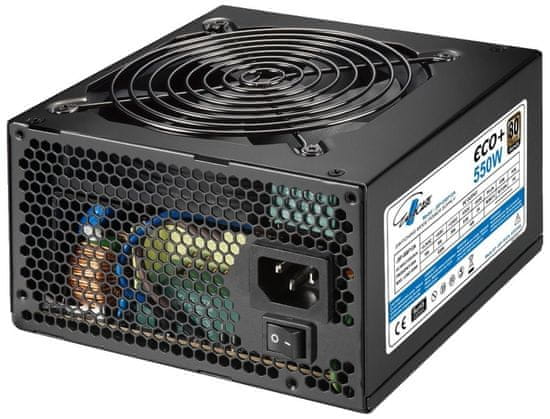 Eurocase Napajalnik Eco+ 550W / 80+BRONZE / 12cm ventilator / PFC ATX 20/24pin / 6x SATA