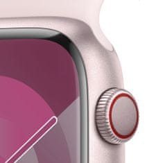 Apple Watch Series 9 pametna ura, GPS, 45 mm, roza aluminijasto ohišje, športni pašček S/M, svetlo roza (MR9G3QH/A)