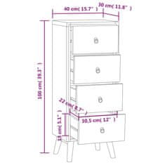 Vidaxl Predalnik 40x30x100 cm trdna tikovina