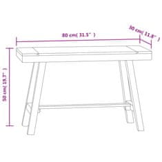 Vidaxl Klop 80 cm trdna tikovina