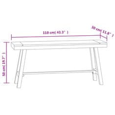 Vidaxl Klop 110 cm trdna tikovina