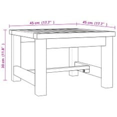 Vidaxl Klubska mizica 45x45x30 cm trdna tikovina