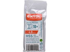 Extol Premium HSS sveder za kovino, bal 10ks, O 4,0mm