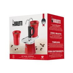 BIALETTI Bialetti Mini Express 2tz Rdeča + 2 skodelici