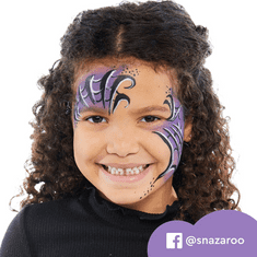 Snazaroo Komplet 8 barv za obraz in telo s šablonami Enorožci in metulji