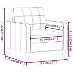 Vidaxl Fotelj siv 60 cm umetno usnje