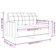 Vidaxl Dvosed svetlo siv 120 cm blago