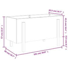 Vidaxl Vrtna visoka greda črna 101x50x57 cm trdna borovina