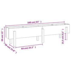 Vidaxl Vrtna visoka greda 160x30x38 cm trden les douglas