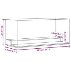 Vidaxl Razstavna škatla prozorna 19,5x8,5x8,5 cm akril