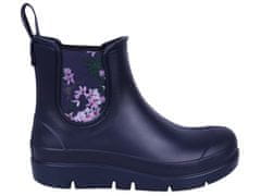 Lemigo STELLA Temno modri, kratki ženski škornji s cvetličnim vzorcem, Lemigo 37 EU / 4.5 UK
