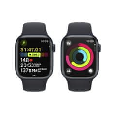 Apple Watch Series 9 pametna ura, 41 mm, GPS, športni pašček S/M, Midnight