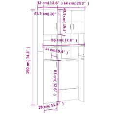 Vidaxl Komplet omar za pralni stroj sonoma hrast iverna plošča