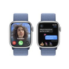 Apple Watch Series 9 pametna ura, 41 mm, GPS, srebrna, Loop pašček Storm modra