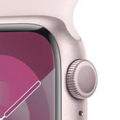 Apple Watch Series 9 pametna ura, 41 mm, GPS, športni pašček S/M, roza