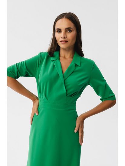 Stylove Ženska midi obleka Bohodawc S348 svetlo zelena