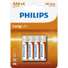 Philips BATERIJA - AAA LONGLIFE BLISTER 4 KOS (R03)