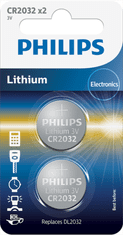 Philips Baterija CR2032, 3V, 2 kos