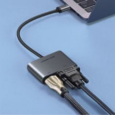 Ugreen USB-C na HDMI in VGA + PD adapter siv - box