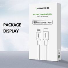 Ugreen USB-C na Lightning kabel srebrn 1m - box
