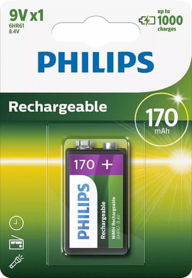 Philips BATERIJA 9V POLNILNA 170mAh