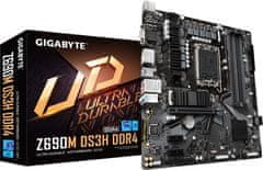 Gigabyte Z690M DS3H DDR4, DDR4, SATA3, USB3.2Gen2, DP, 2.5GbE, LGA1700 mATX