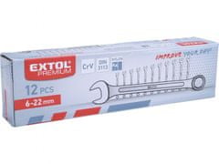 Extol Premium Viličasti ključi, nastavljeno 12ks, 6-22mm, CrV