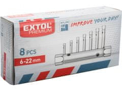 Extol Premium Ključi cevasto, nastavljeno 8ks, 6-22mm, CrV