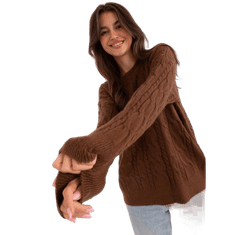 Wool Fashion Ženska jopica z rebrastim robom YCERU rjava AT-SW-2335-1.68P_401589 Univerzalni