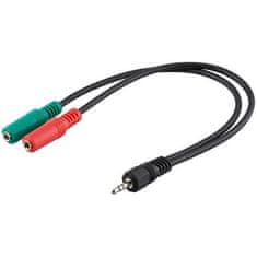 PremiumCord Adapter 4-polni jack3,5 mm za slušalke in mikrofon, 30 cm