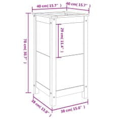 Vidaxl Vrtna visoka greda siva 40x40x78 cm trdna borovina