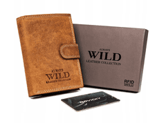 Always Wild Moška usnjena denarnica z zunanjim žepom za plačilo