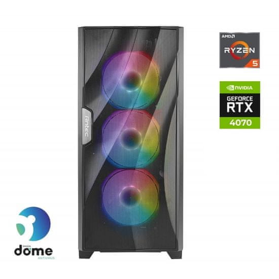 Anni Gamer Extreme namizni računalnik, R5 5600X, 32GB, 2TB, RTX4070, DOS (ATPII-G8-7393)