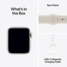 Apple Watch SE pametna ura, 40 mm, GPS, športni pašček M/L, Starlight