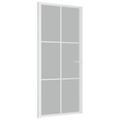 Vidaxl Notranja vrata 93x201,5 cm Bela mat steklo in aluminij