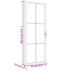 Vidaxl Notranja vrata 83x201,5 cm Bela ESG steklo in aluminij