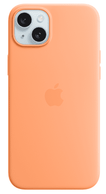  Apple silikonski ovitek za iPhone 15 Plus, z MagSafe, Orange Sorbet