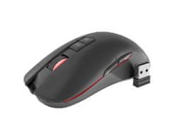 Genesis Gaming optična miška ZIRCON 330/RGB/3600 DPI/Obročki/Optični/Wireless USB/Black-Red