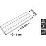 Cattara samonapihljiv 195 x 60 x 5 cm modro-siva