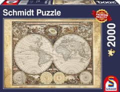 Schmidt Puzzle Zgodovinski zemljevid sveta 2000 kosov