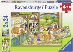 Ravensburger Dan na kmetiji Sestavljanka 2x24 kosov