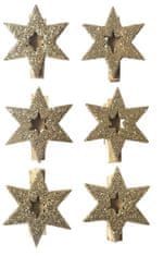 Zlata zvezda na žebljičku 4 cm (6 kosov)