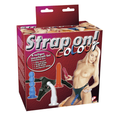 You2Toys Komplet barvnih masturbatorjev s strap-on hlačkami - Strap on!