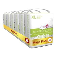 MonPeri PANTS plenične hlače za enkratno uporabo XL (13-18 kg) 108 kosov - Mega Pack