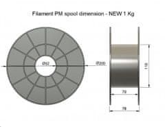 Filament PM tiskarski filament/filament 2,85 PETG črn, 1 kg