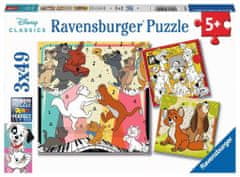 Ravensburger Puzzle Disney Classics: živali dobre volje 3x49 kosov