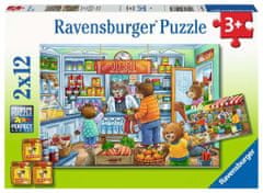 Ravensburger Sestavljanka Medvedi na nakupih 2x12 kosov