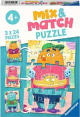 Puzzle Mix&Match: Smešna pošast 3x24 kosov