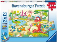 Ravensburger Puzzle Priljubljeni dinozavri 2x12 kosov